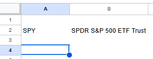 Figure 3: Correlations sheet, ticker #1